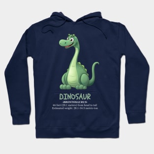 Cute Dinosaur Brontosaurus T-shirt White letters Hoodie